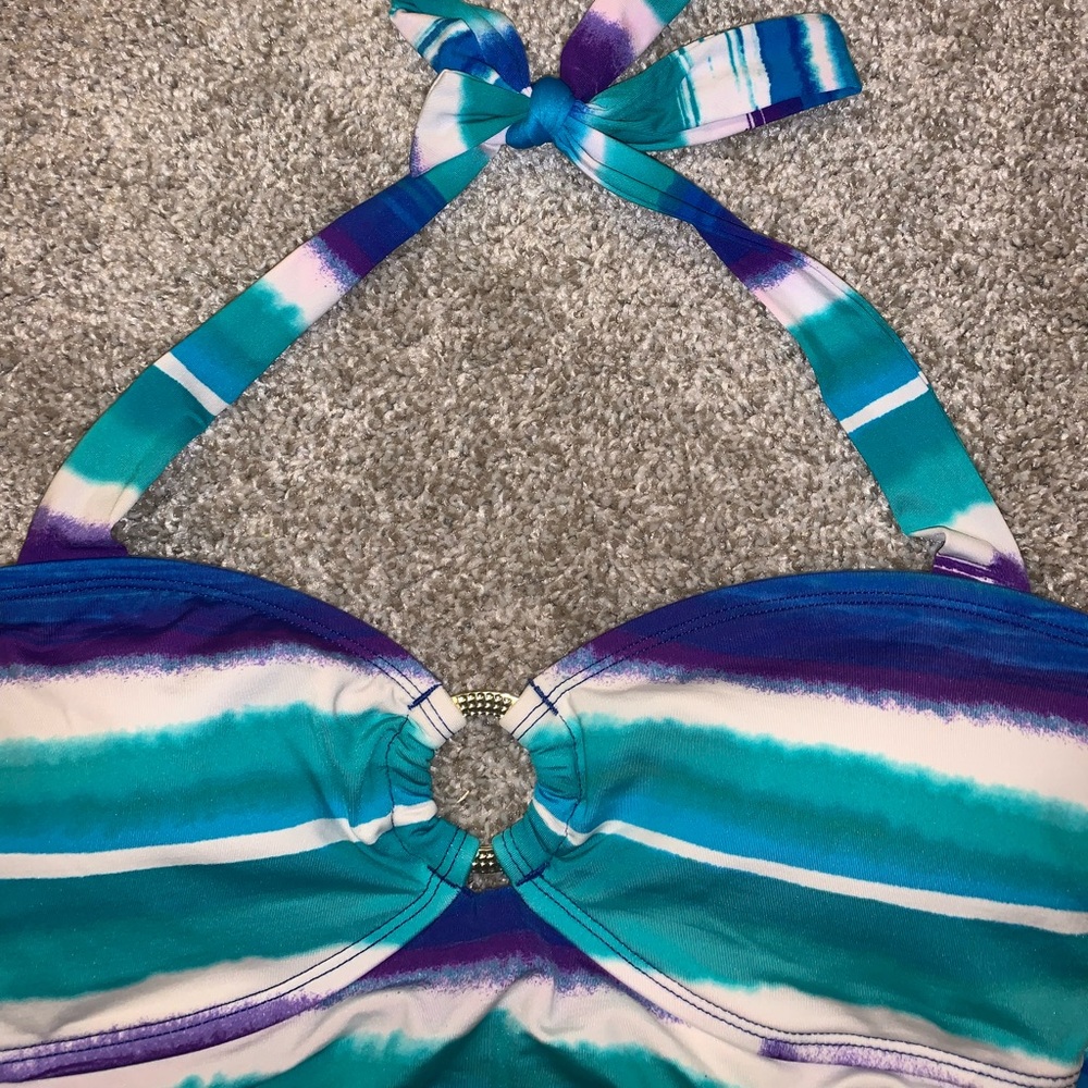 Apt 9 Nylon Green & Purple Swimsuit size 10 - Picture 7 of 13